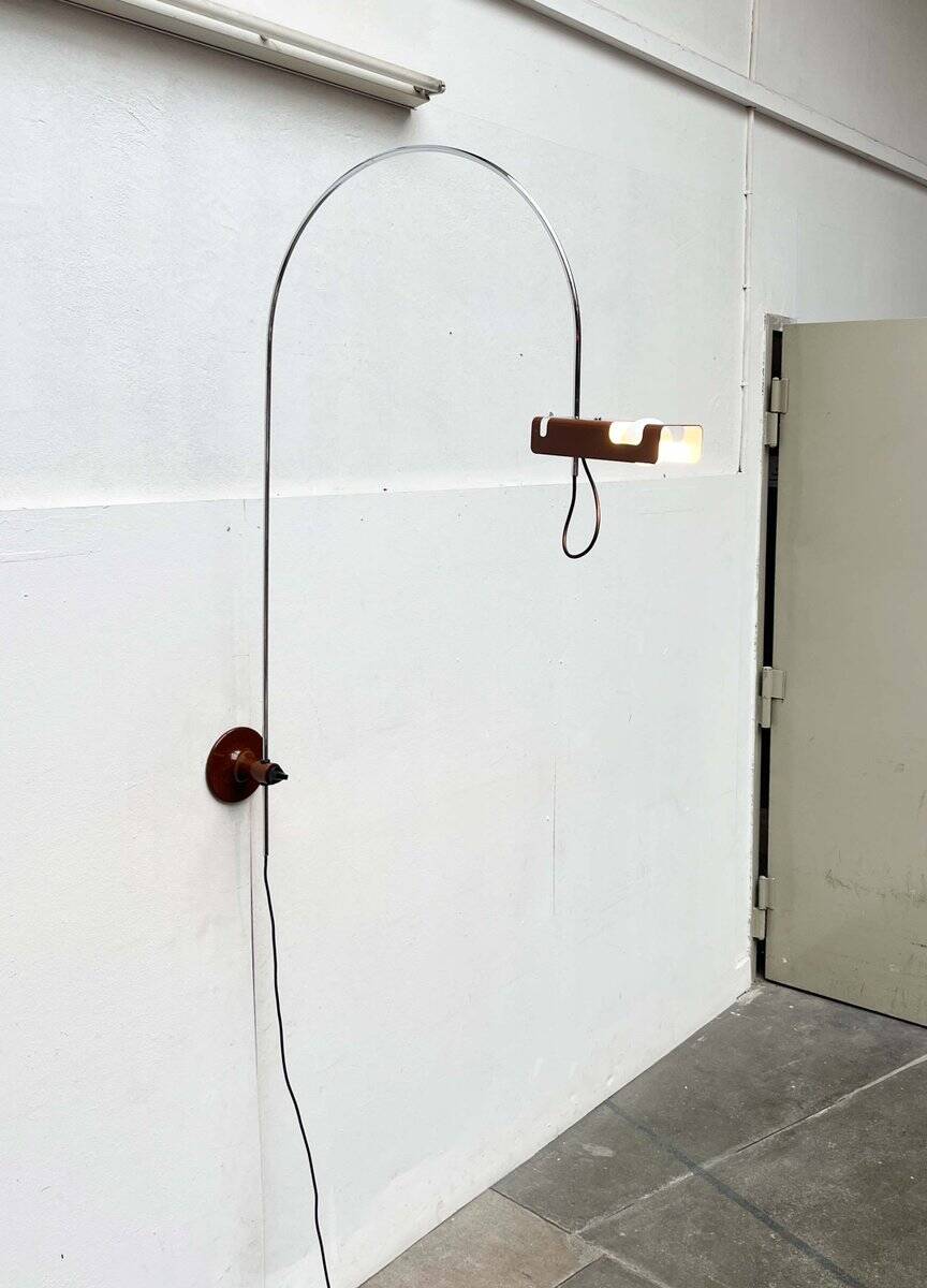 Mid-Century Modern Italian Space Arc Spider Wall Lamp by Joe Colombo for Oluce, 1960s