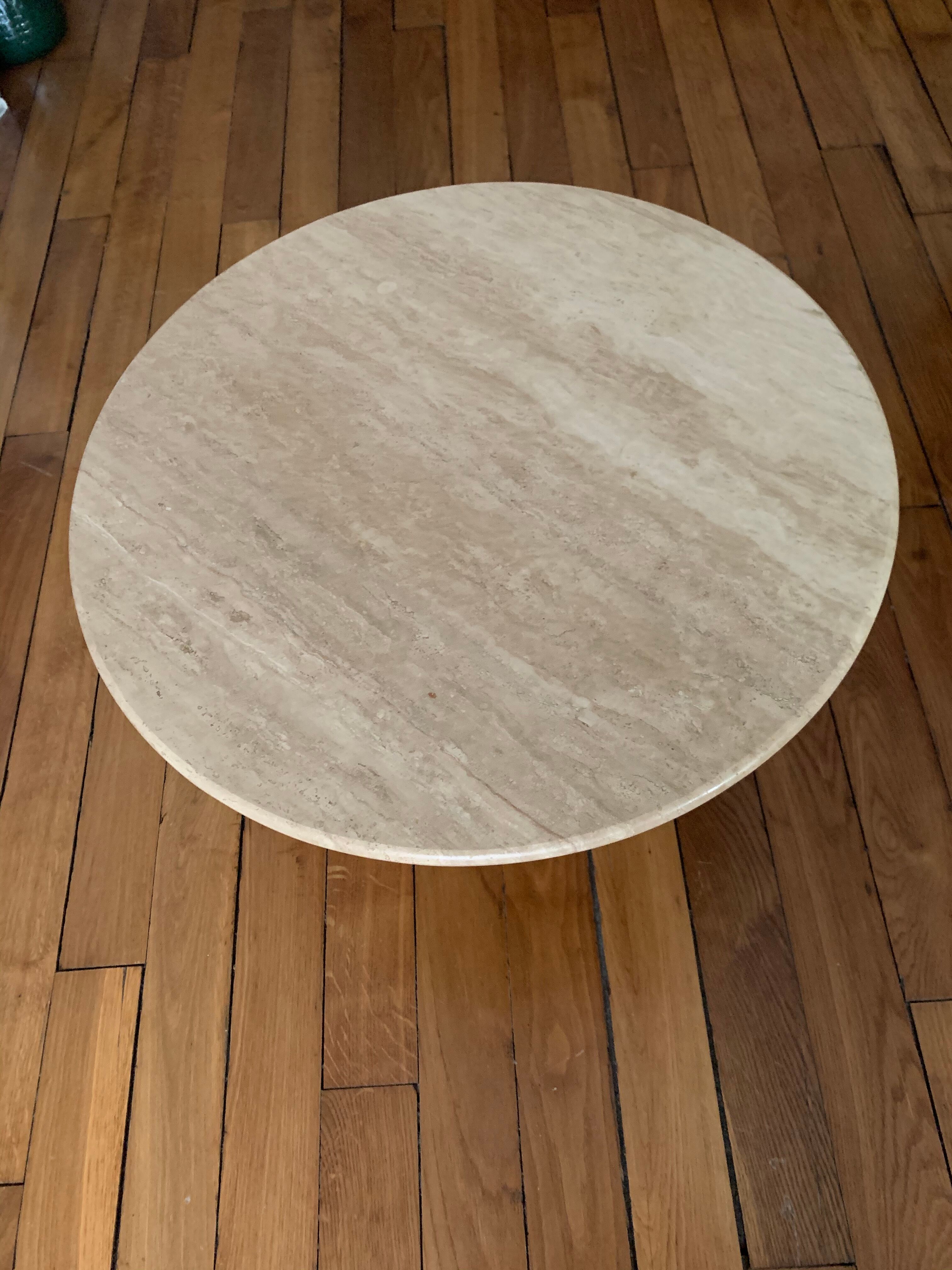 Travertine coffee table