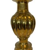 Vase with godrons in hammered brass XX century