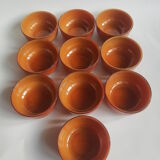 Set of 10 brown ramekins Arcopal Vintage volcano