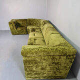 Vintage design modular sofa green velvet 'Groovy 70s'