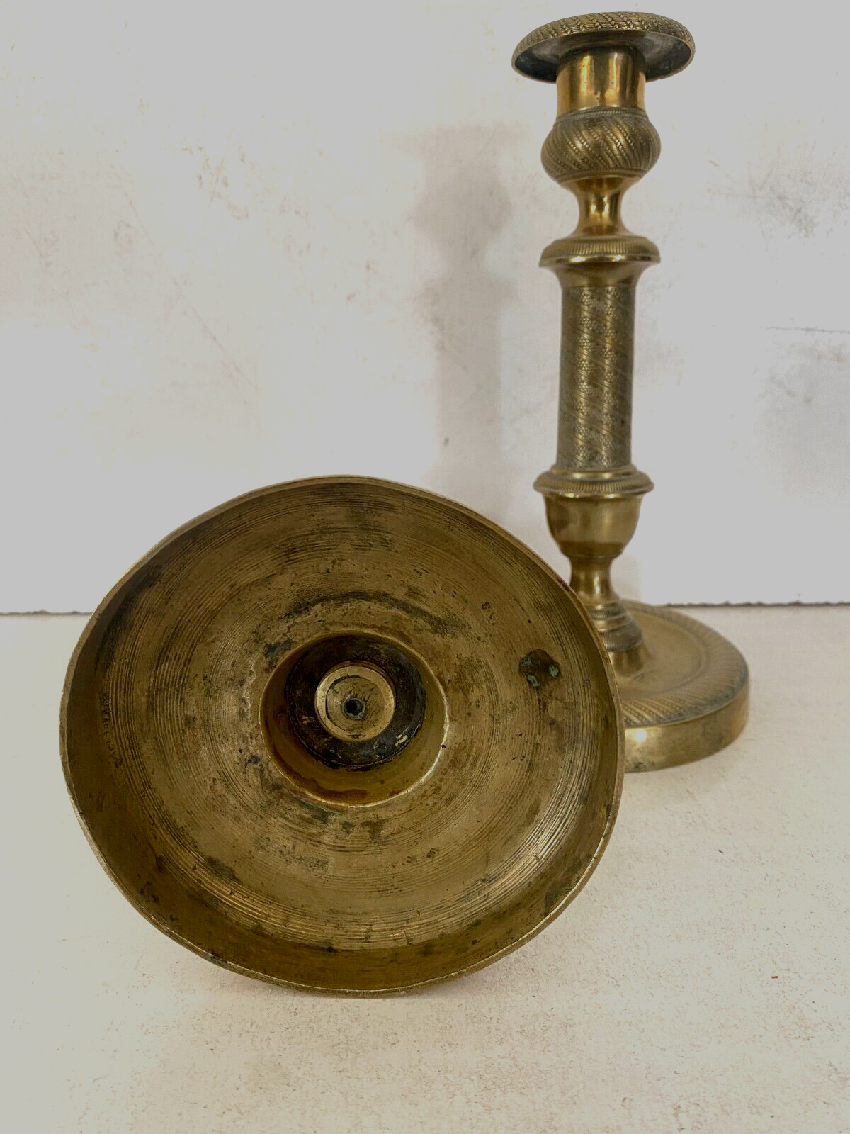 Pair of Louis XVI style candlesticks in chiseled and gilded bronze - XIXth century