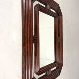 Large dark rattan mirror 1970’s