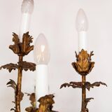 Large Italian gilded iron wall lamp 5 arms circa 1930