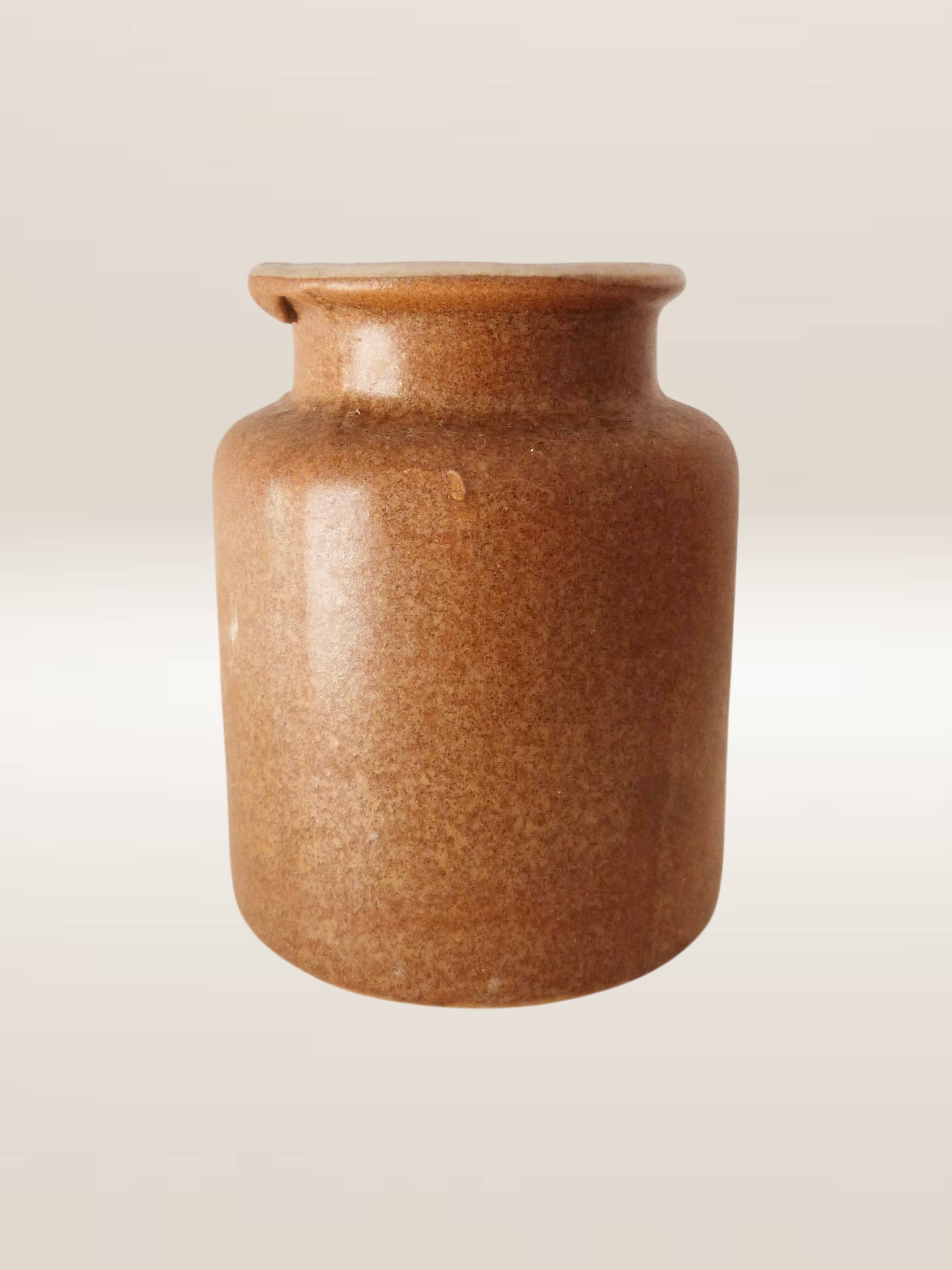 Set of five stoneware mustard pots