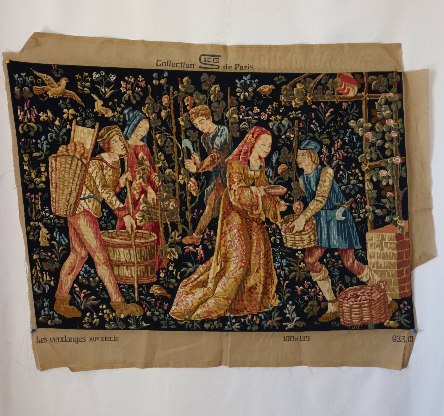 "The Harvest" handmade tapestry from the 20th century