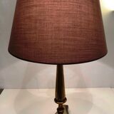 Fluted bronze foot lamp with lion's feet 50s