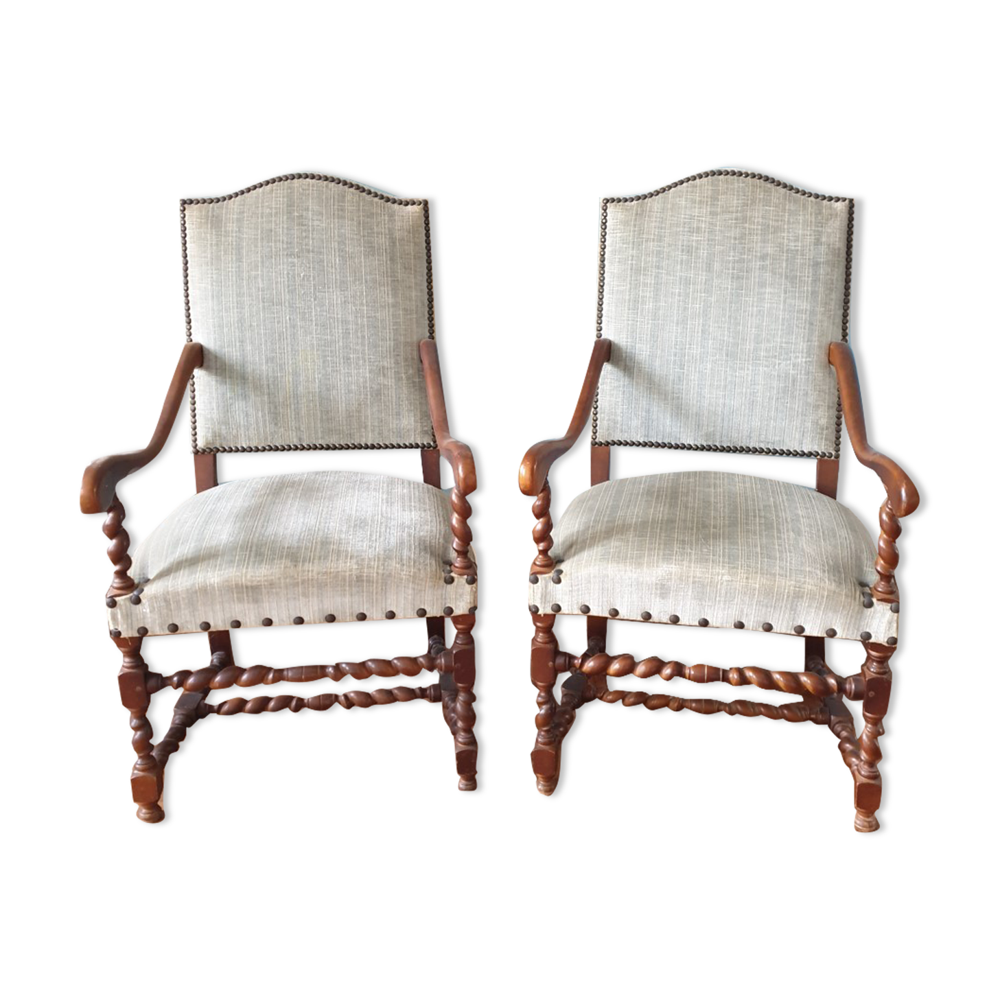 Pair of Louis XIII armchairs