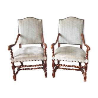 Pair of Louis XIII armchairs