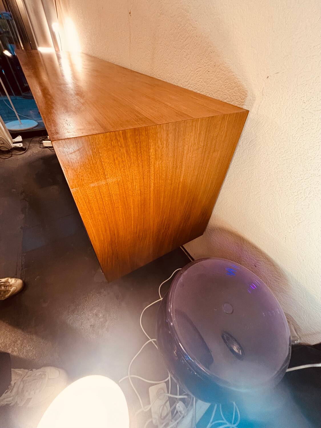 Scandinavian sideboard with 2 doors and 3 drawers in teak.