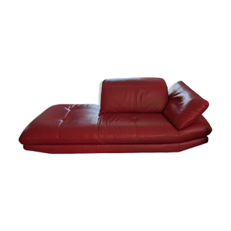 Red leather daybed