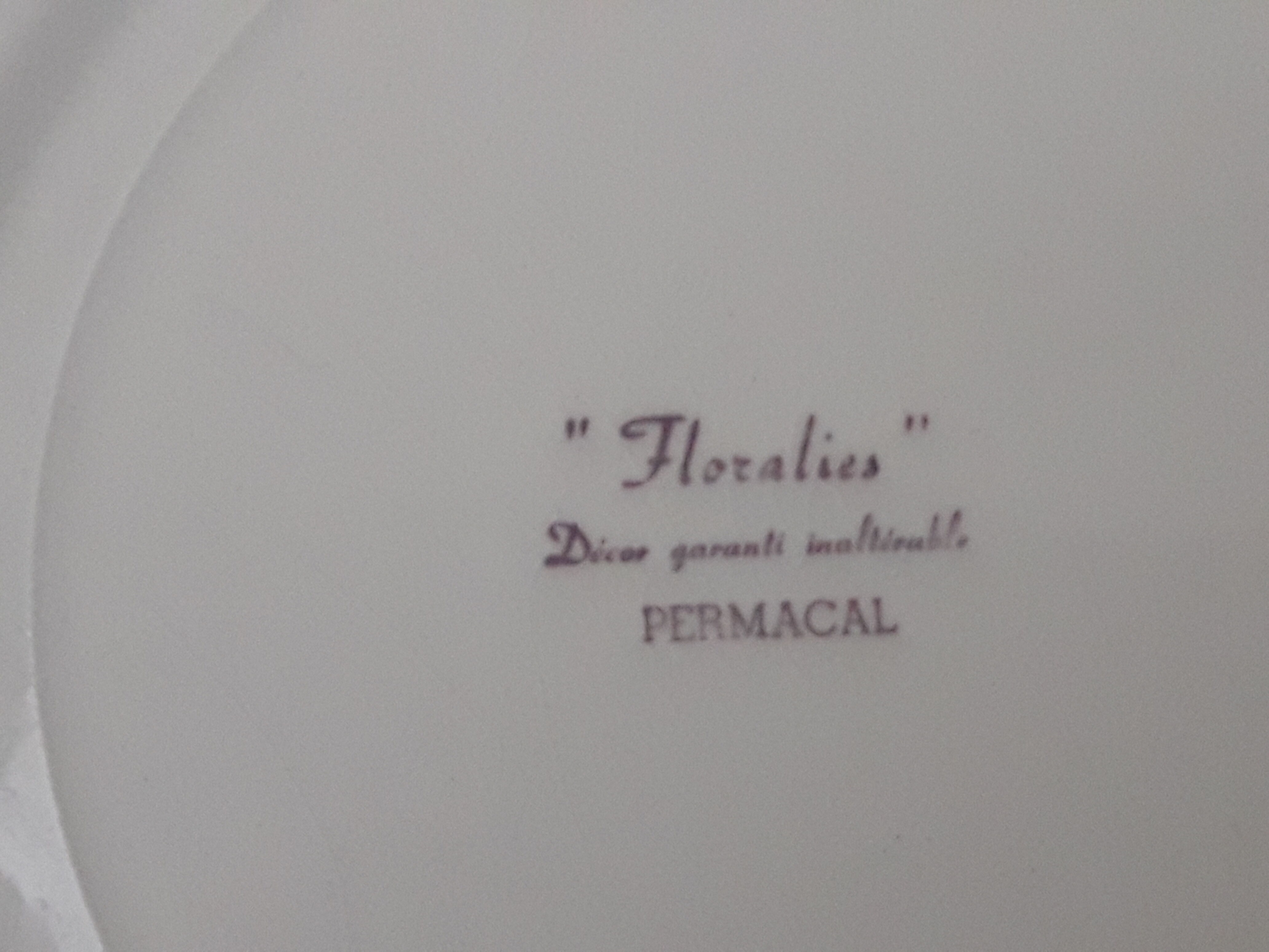 5 dessert plates in permacal model Floralies diam 18.5 cm