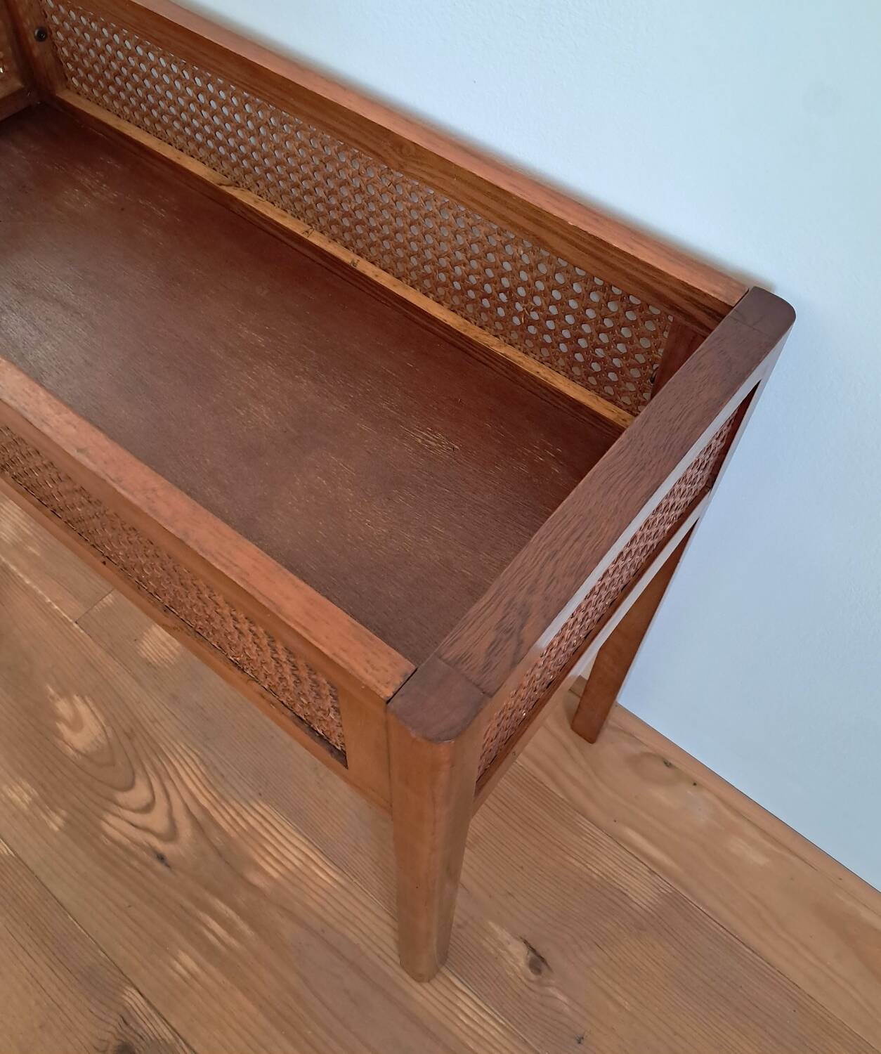 Wood and cane planter