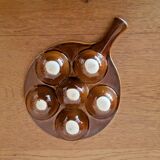Set of 3 Vintage French Snail Cooking Pots 6 Snail Wells and Handles 3172