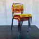 Series of 4 vintage chairs scoubidou of the 1950s