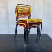 Series of 4 vintage chairs scoubidou of the 1950s
