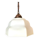 Lampe suspendue en verre blanc Art Déco