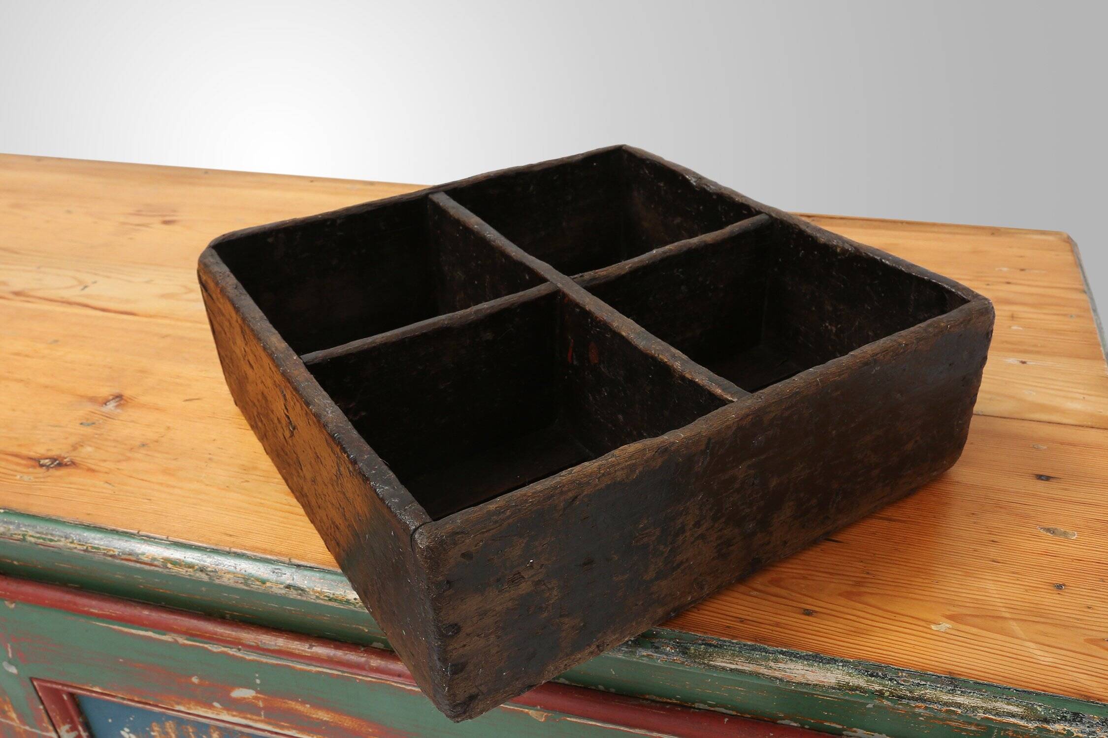 Industrial Wooden Sorting Tray, Belgium 1920s