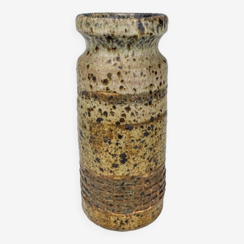 Grand vase rouleau en grès pyrité texturé atelier Gaudry