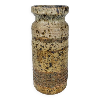 Grand vase rouleau en grès pyrité texturé atelier Gaudry
