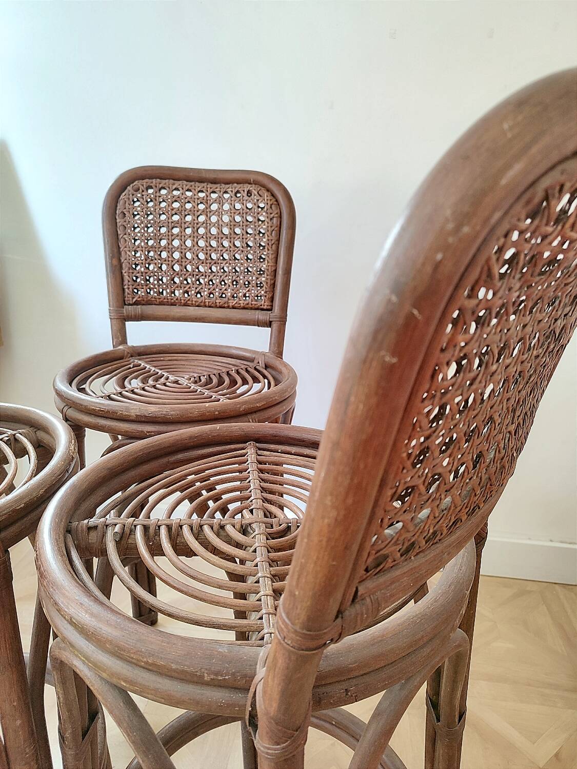 Rattan bar stools