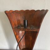 Asian wall lamp electrified wood