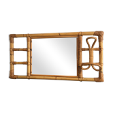 Mirror with 60s rattan pater