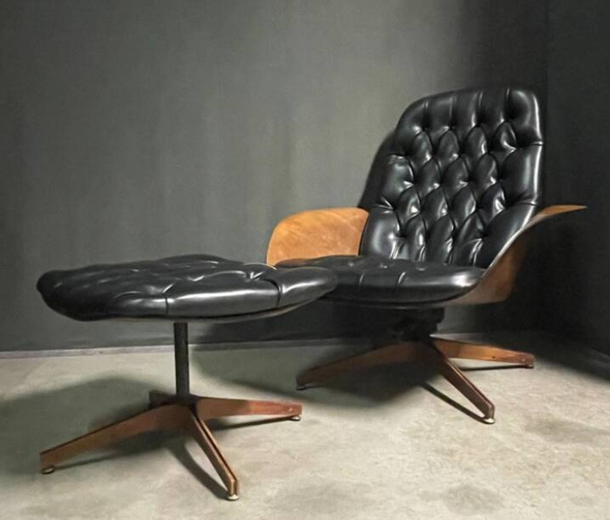 Iconic "Mr. Chair" Armchair & Ottoman – George Mulhauser for Plycra