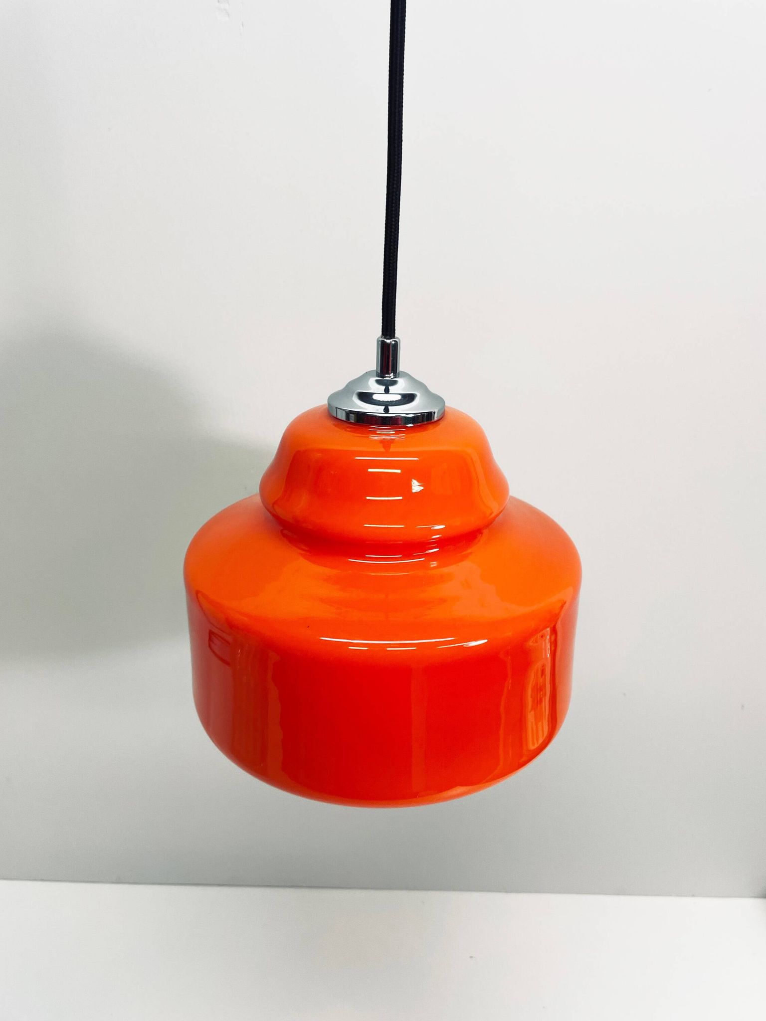 Orange glass pendant lamp Polam-Pila, 1970s.