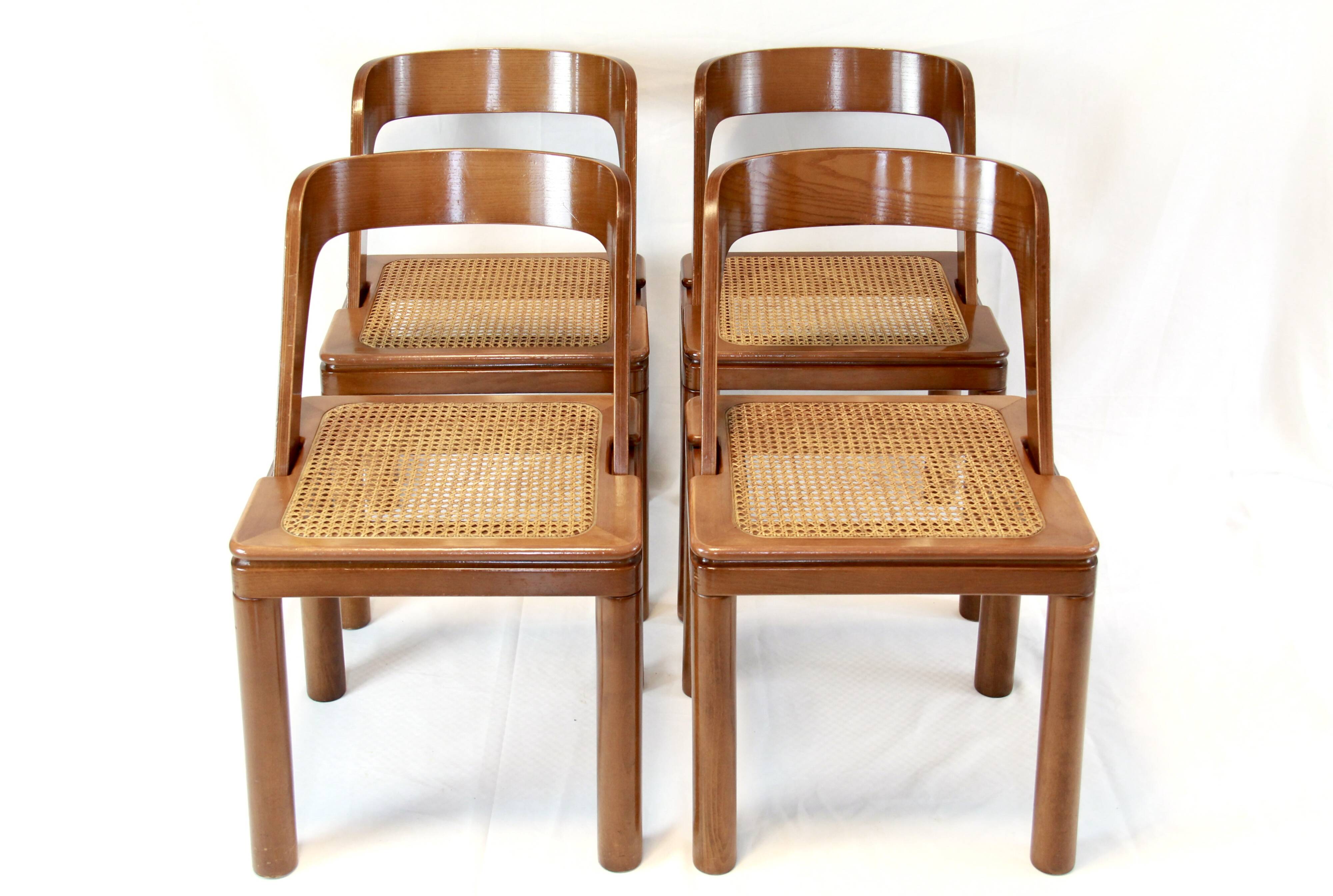 Sabot, Vintage Mid-Century Modern Dining Chairs by RB Rossana, Set of 4, It