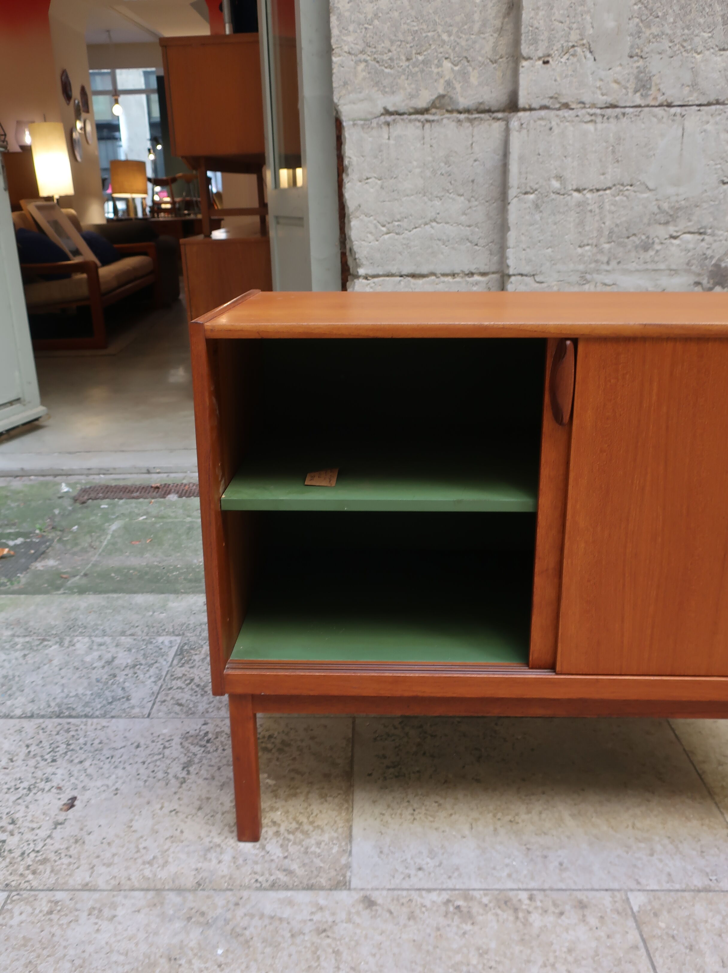 Two-door teak storage unit from the 1960s