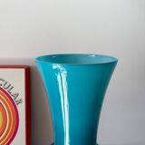 Grand vase en opaline bleu géant années 50-70