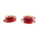 Pair of cup year 50 in glazed porcelain Magdalithe