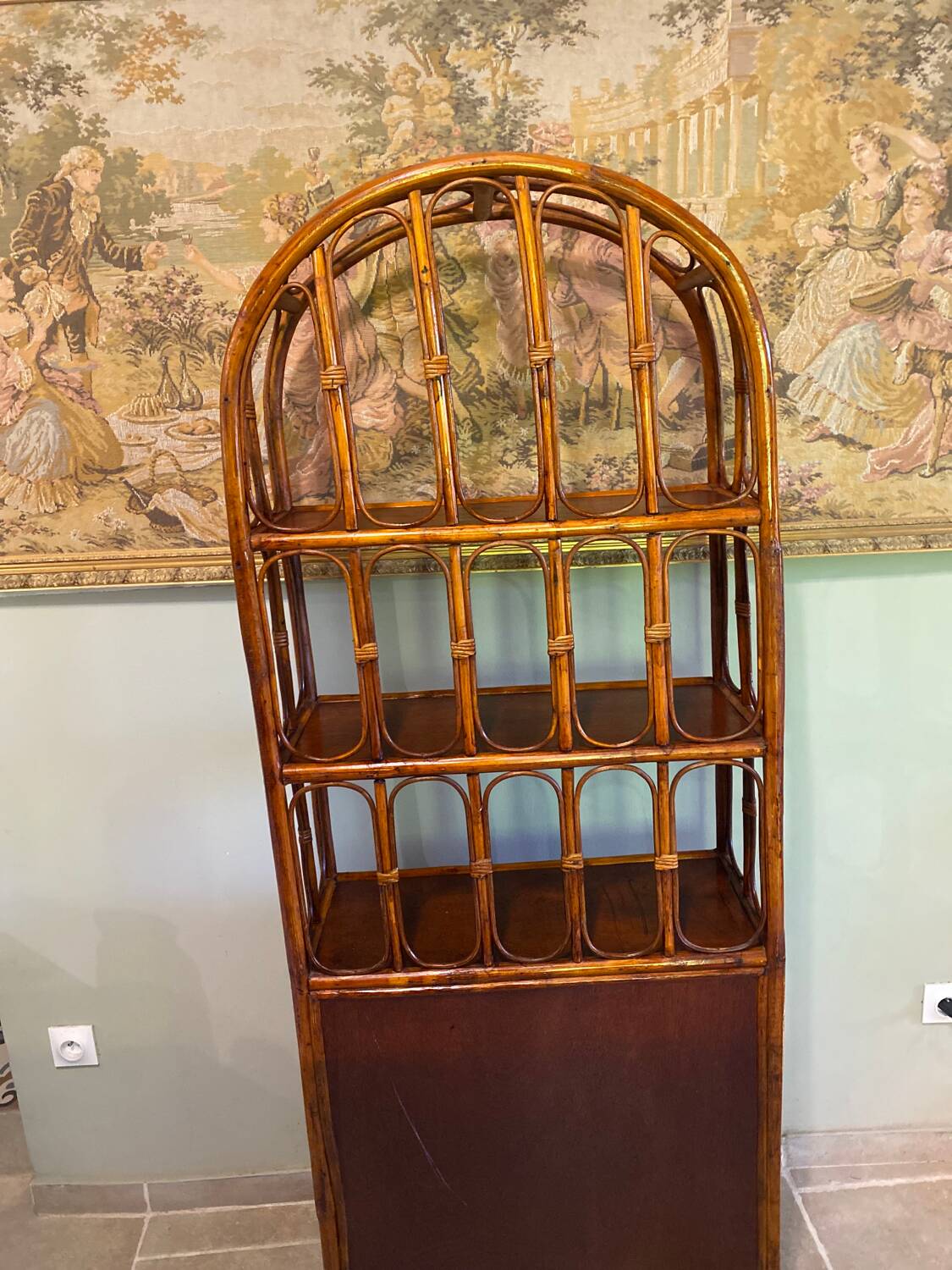 Vintage rattan shelf