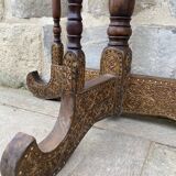 Console half moon carved wood 1970