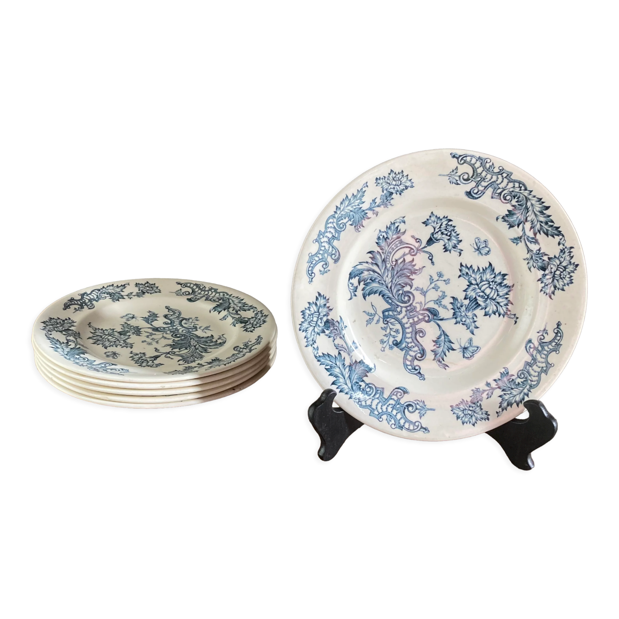 6 flat plates Longwy model Fisme