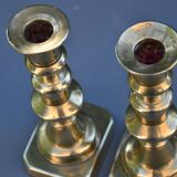 Two modern brass candlesticks