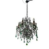 Lustre Macaroni Vert Murano Années 1950