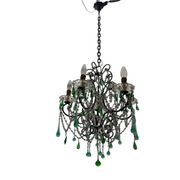 Green Murano Macaroni Chandelier 1950’s