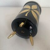 Vintage cigarette holder 1960 tripod black gold box - 16 x 7 cm