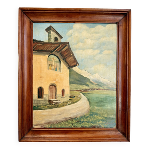 ancienne huile sur panneau
