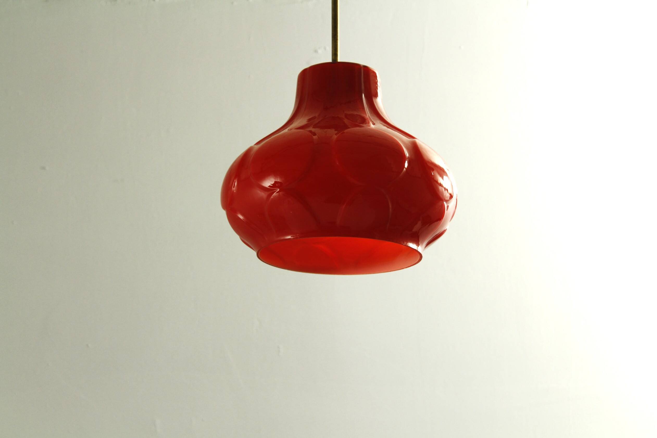 Glass and Brass Pendant by Napako , 1970s