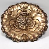 Vintage chiseled and embossed cast bronze centerpiece bowl, Italy