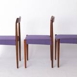 Lot de 6 chaises de salle à manger vintage en palissandre par Lübke, Allemagne, années 1970