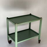 Painted wooden serving trolley, patinated, circa 1950