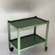 Painted wooden serving trolley, patinated, circa 1950