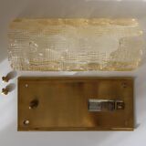 Glass and brass wall light by Carl Fagerlund for Orrefors, 1960.