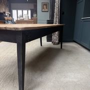 Farm table with black patinated legs (renovated)