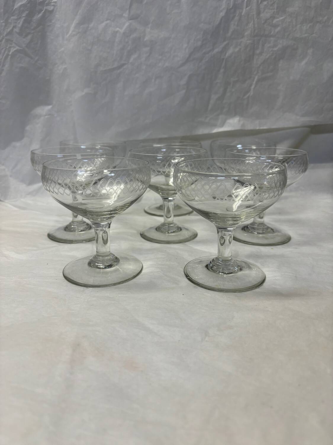 Set of 8 vintage champagne glasses