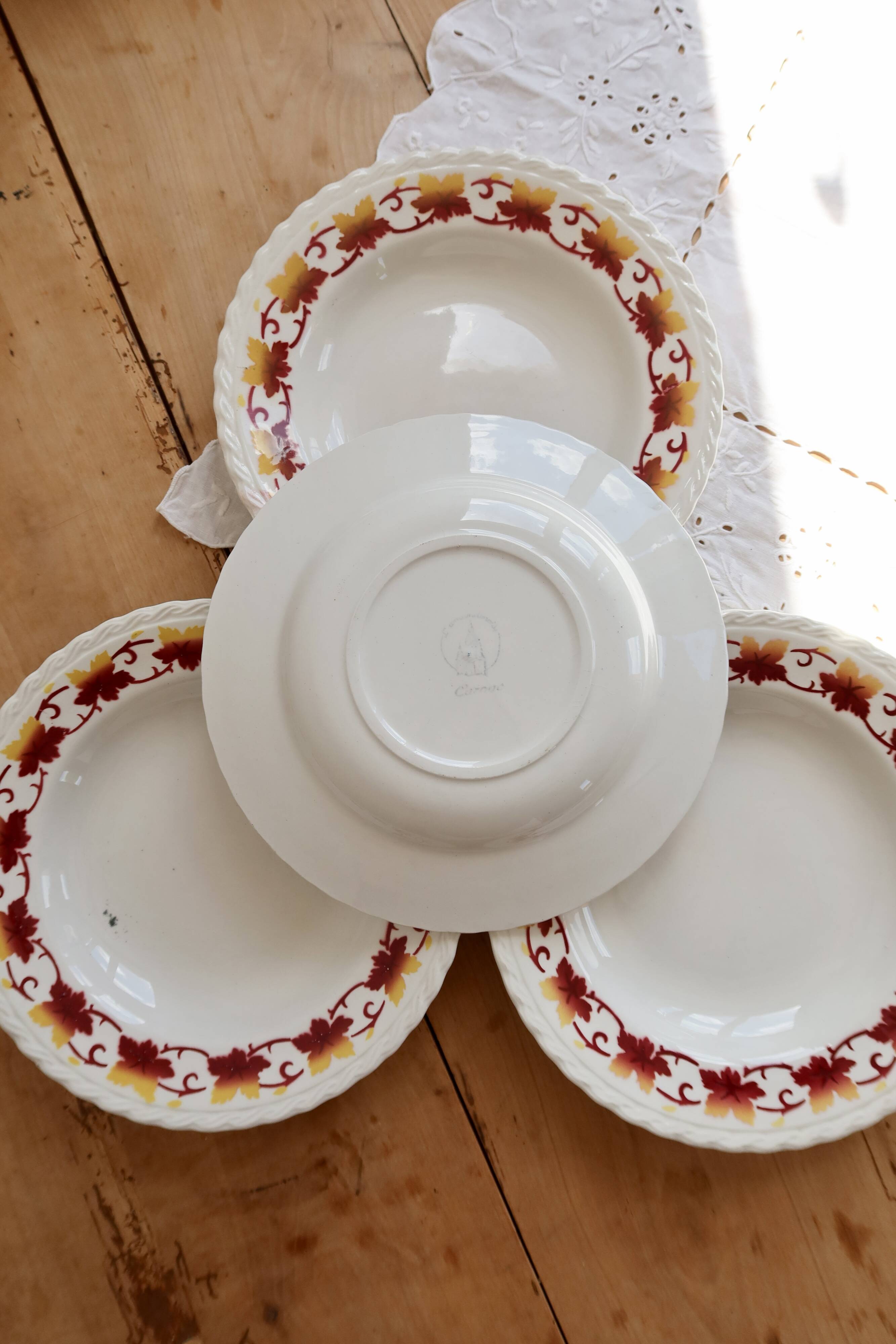 4 vintage deep plates L'Amandinoise Carnac